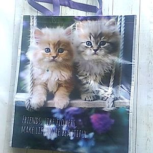 Kitten Tote Bag Butterfly Kitty Cat Vinyl shopping bag